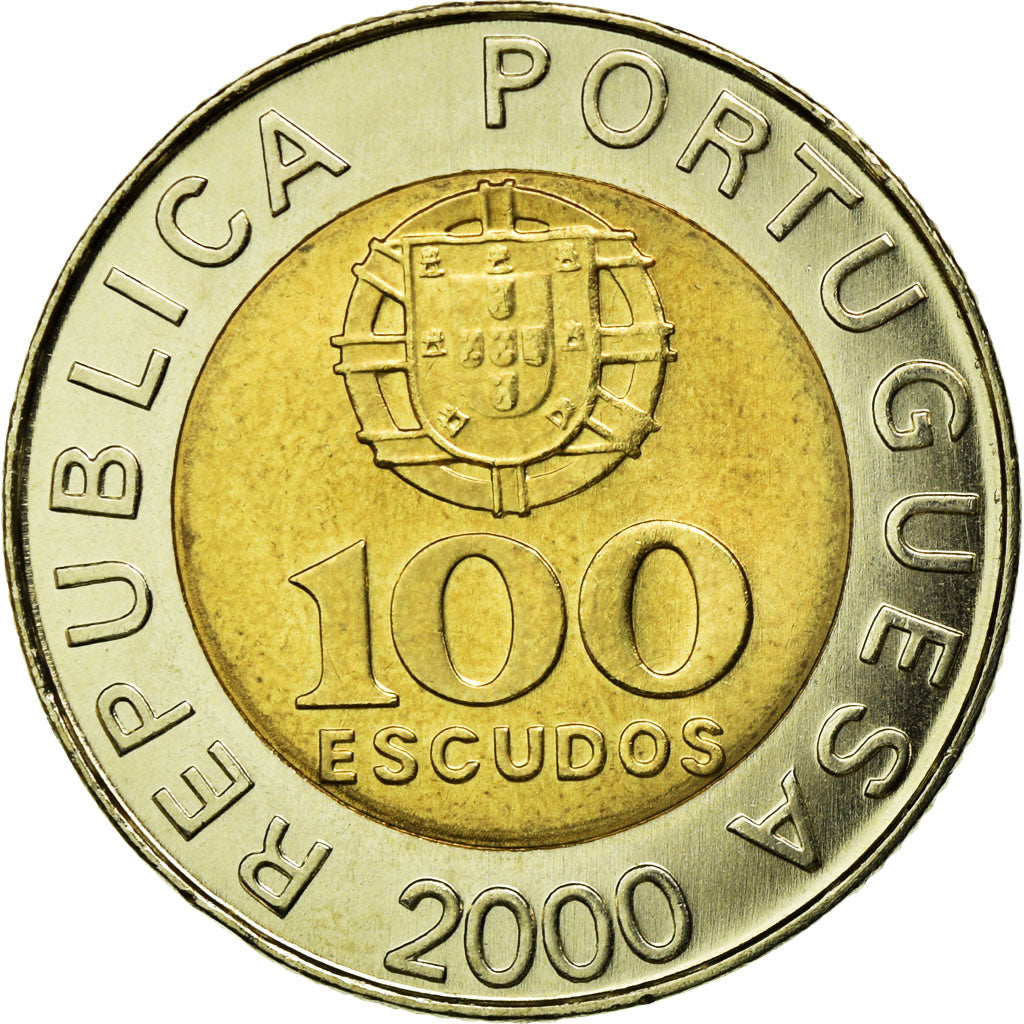 Münze, Portugal, 100 Escudos, 2000, UNZ, Bi-Metallic, KM:645.1
