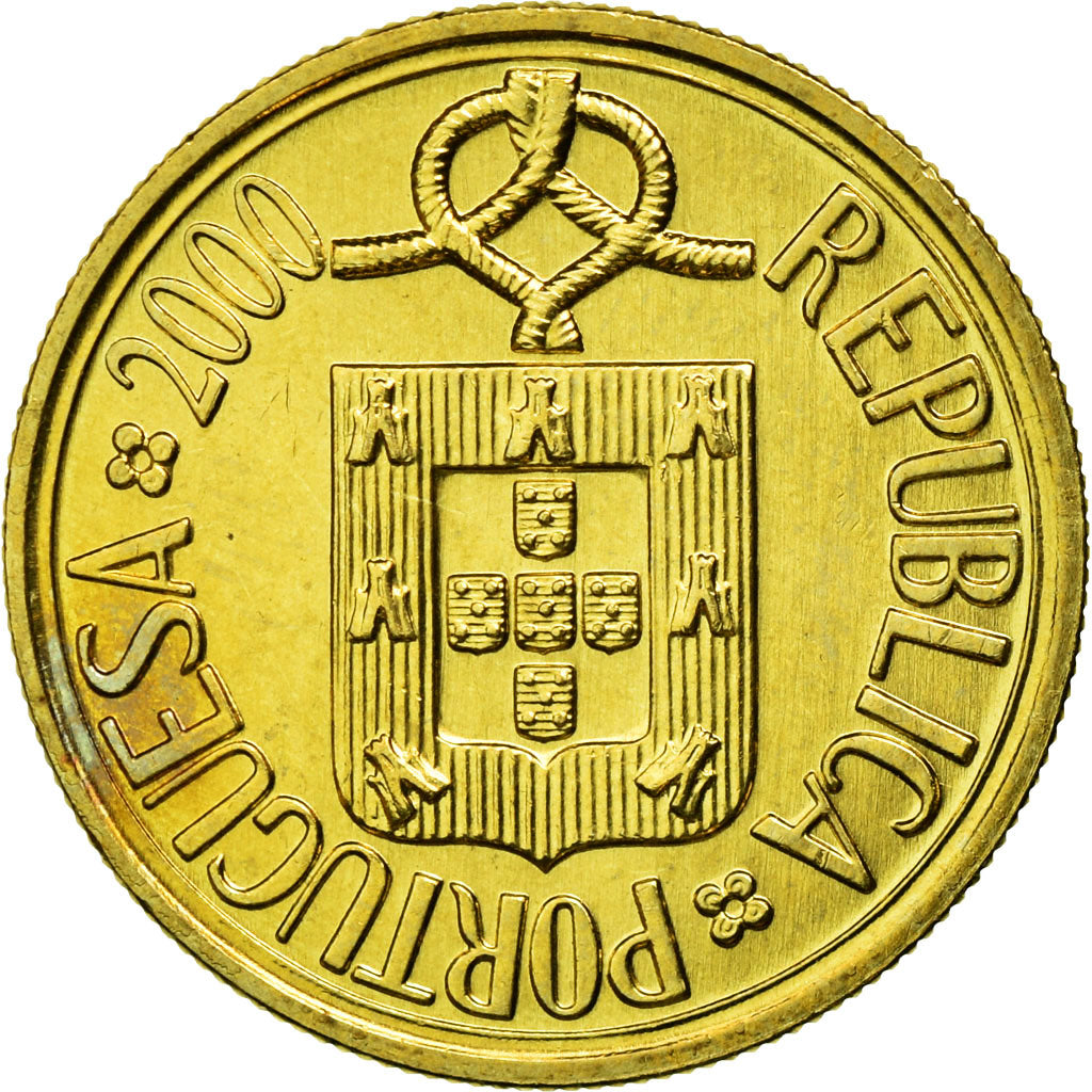 Coin, Portugal, 5 Escudos, 2000, EF(40-45), Nickel-brass, KM:632