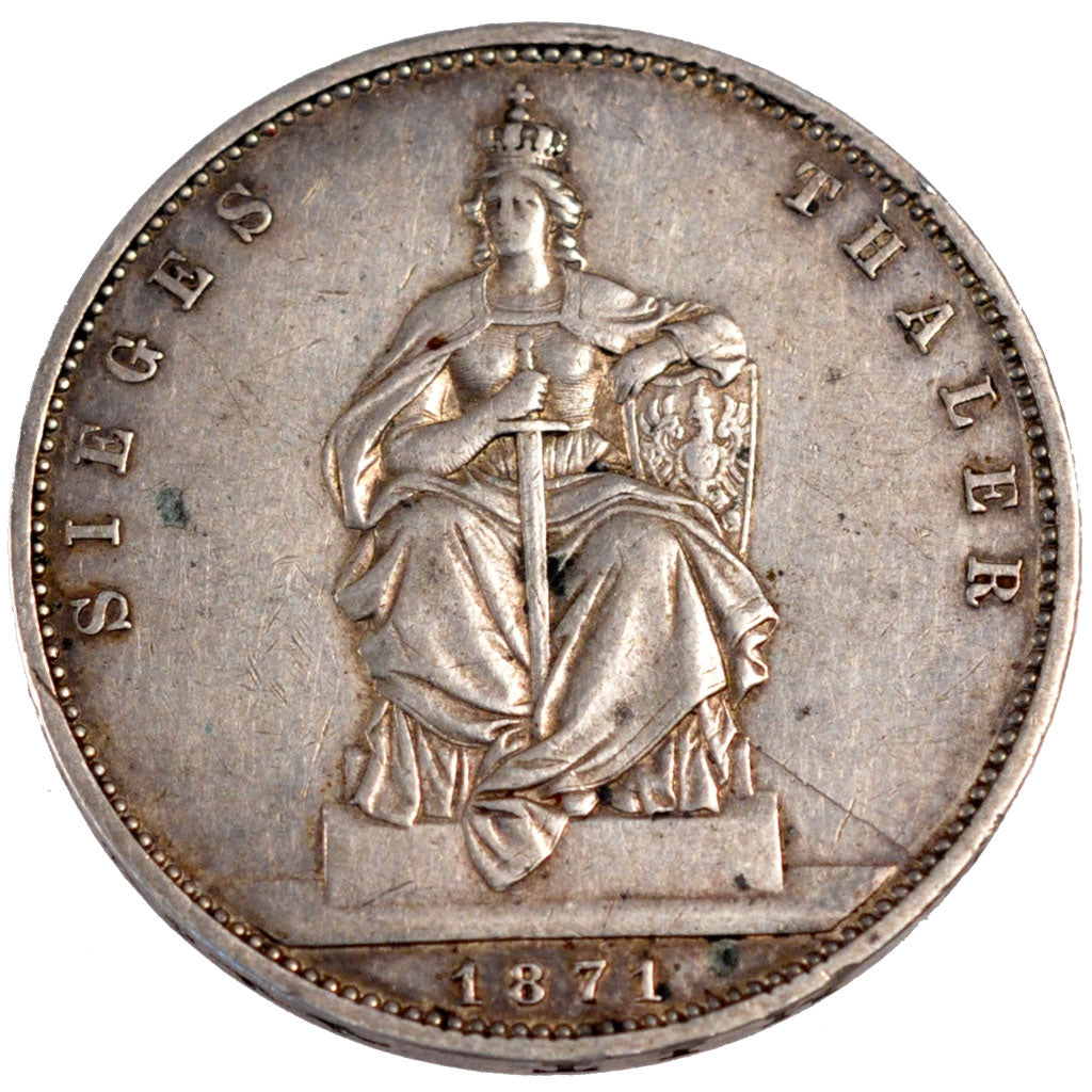 GERMAN STATES, Thaler, 1871, Berlin, KM #500, EF(40-45), Silver, 18.57