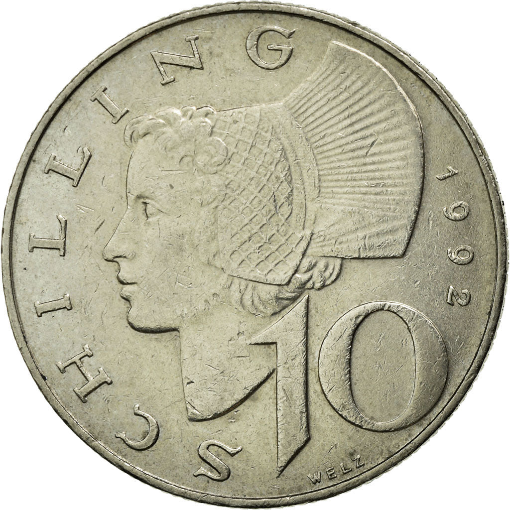 Munten, Oostenrijk, 10 Schilling, 1992, ZF, Copper-Nickel Plated Nickel, KM:2918