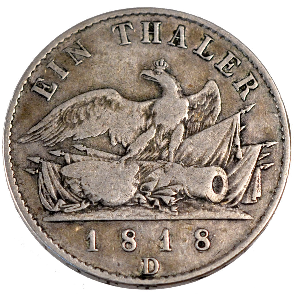 GERMAN STATES, Thaler, 1818, Aurich, KM #396, VF(30-35), Silver, 21.94