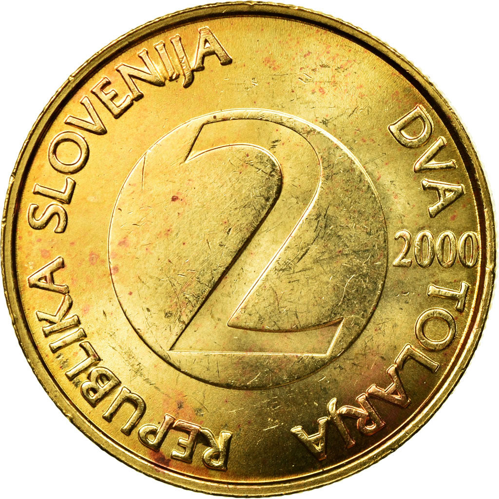 Monnaie, Slovénie, 2 Tolarja, 2000, TTB, Nickel-brass, KM:5