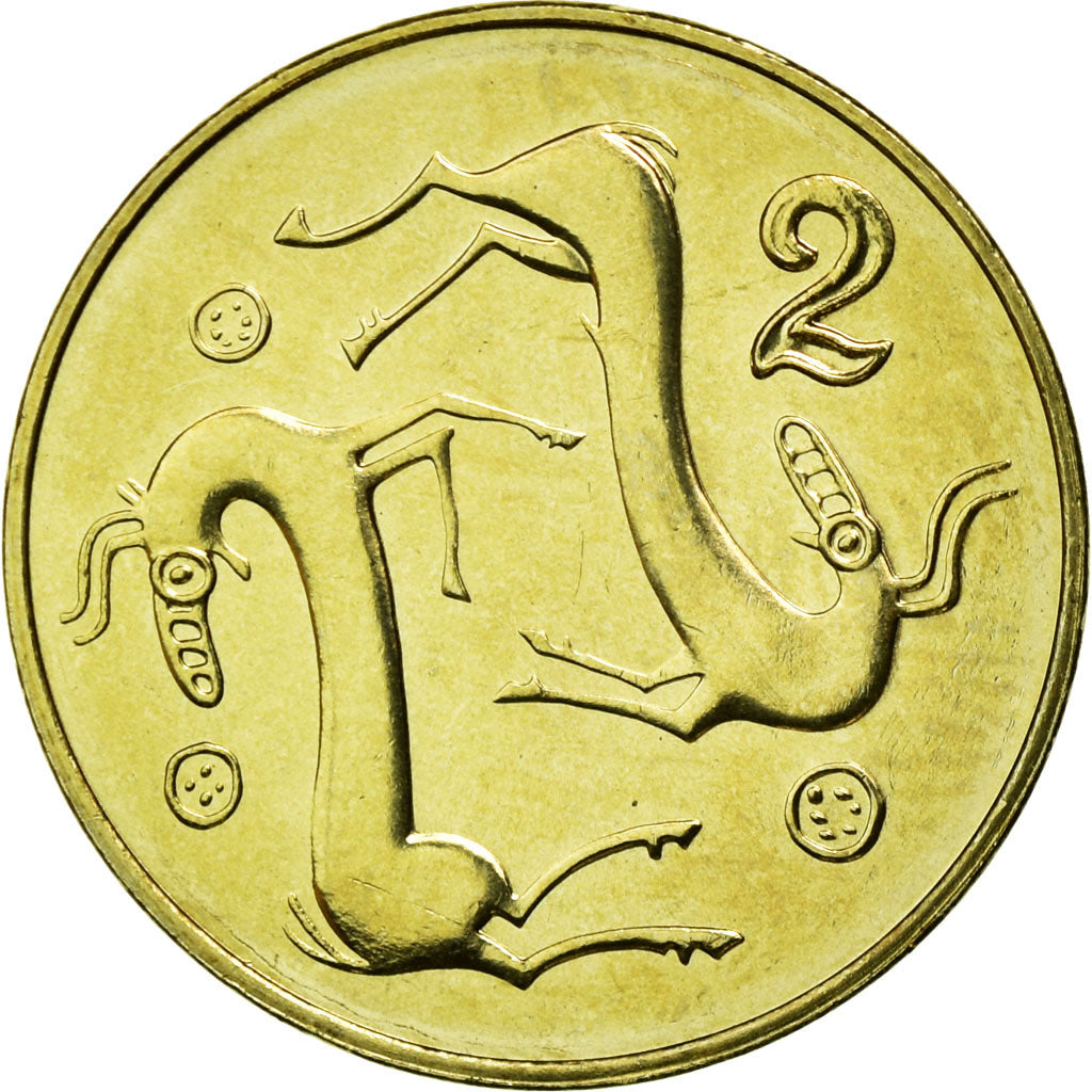 Moneta, Cypr, 2 Cents, 2004, MS(63), Mosiądz niklowy, KM:54.3