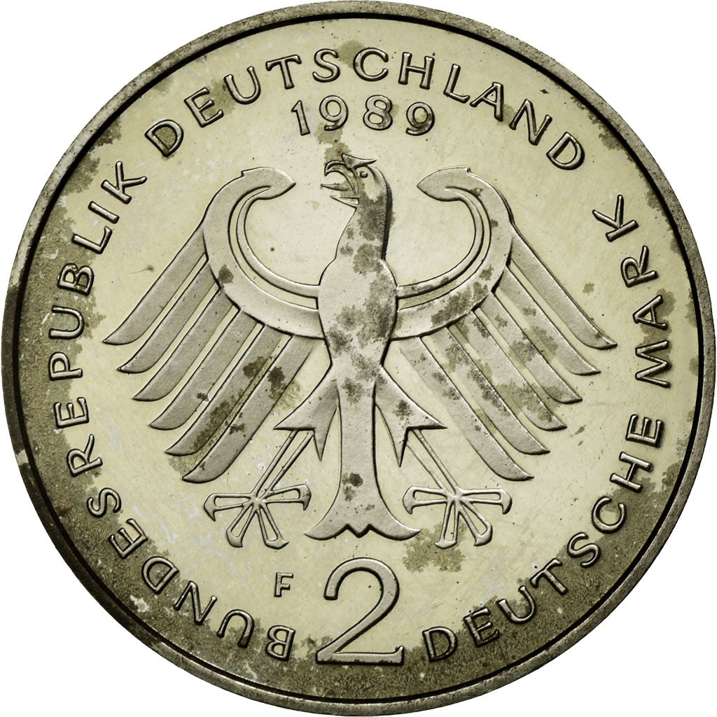 Münze, Bundesrepublik Deutschland, 2 Mark, 1989, Stuttgart, SS, Copper-Nickel