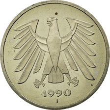 Coin, GERMANY - FEDERAL REPUBLIC, 5 Mark, 1990, Hambourg, EF(40-45)