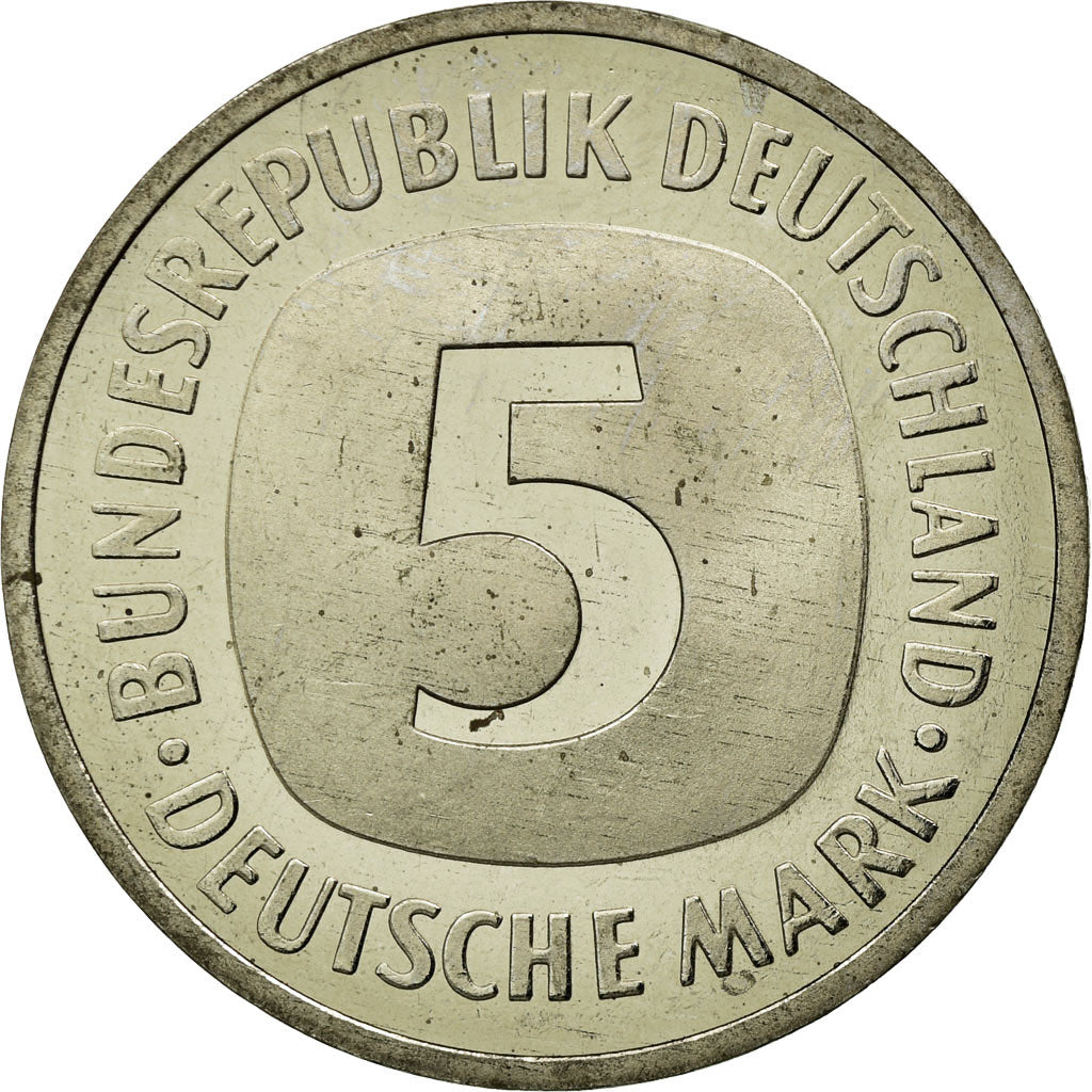 Coin, GERMANY - FEDERAL REPUBLIC, 5 Mark, 1990, Hambourg, EF(40-45)