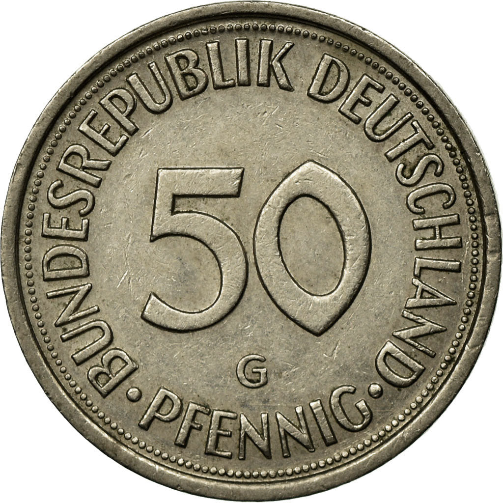 Moeda, ALEMANHA - REPÚBLICA FEDERAL, 50 Pfennig, 1982, Karlsruhe, EF(40-45)