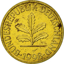 Coin, GERMANY - FEDERAL REPUBLIC, 10 Pfennig, 1998, Munich, EF(40-45), Brass