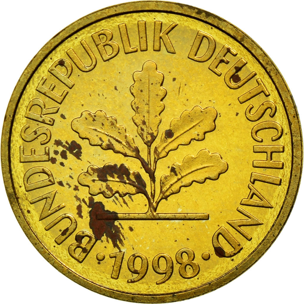 Moeda, ALEMANHA - REPÚBLICA FEDERAL, 5 Pfennig, 1998, Karlsruhe, EF(40-45)
