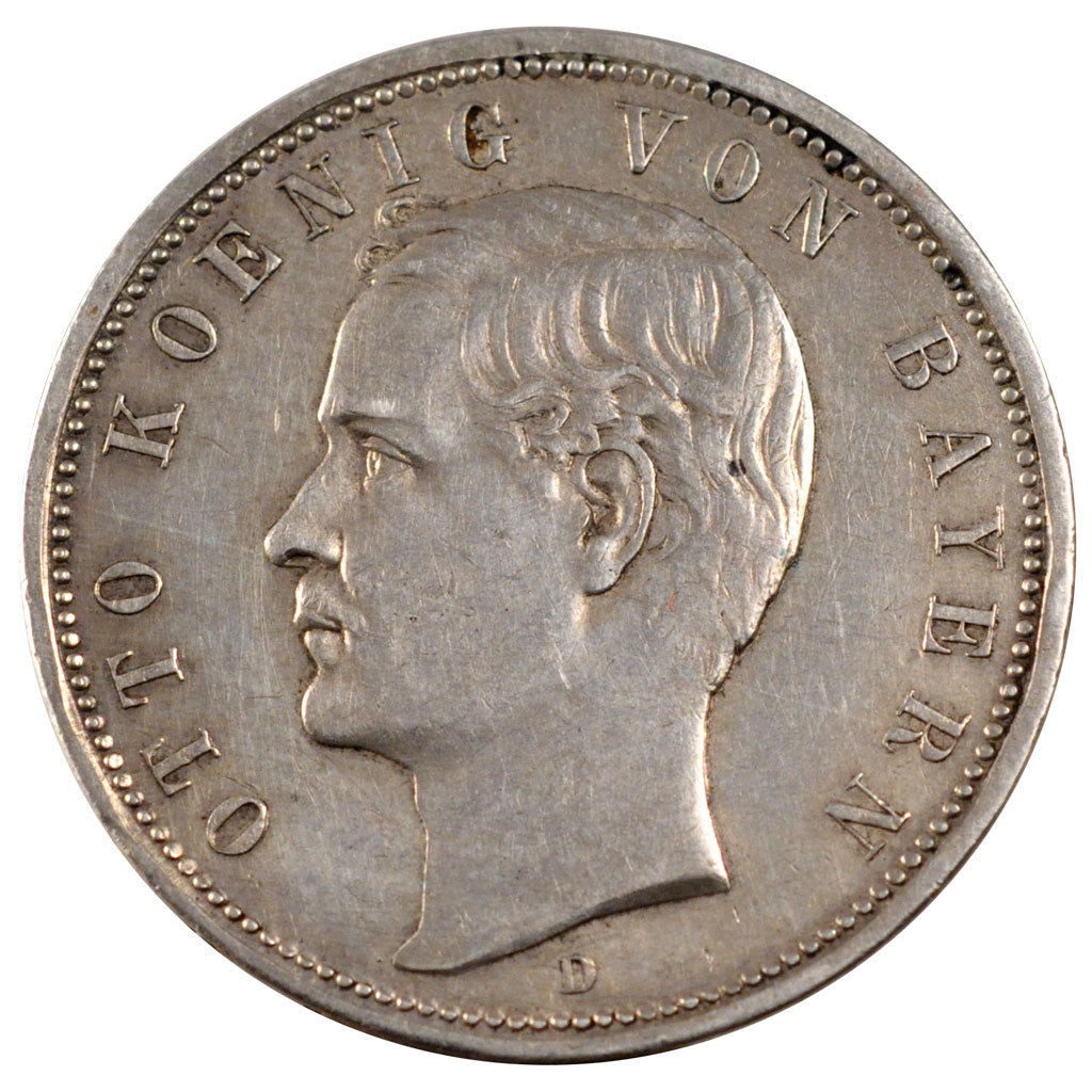 GERMAN STATES, 5 Mark, 1913, Munich, KM #915, EF(40-45), Silver, 38, 27.79