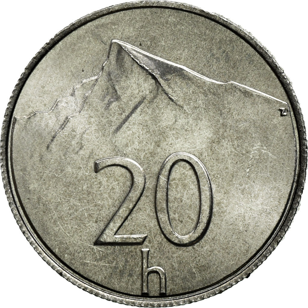 Coin, Slovakia, 20 Halierov, 2000, EF(40-45), Aluminum, KM:18