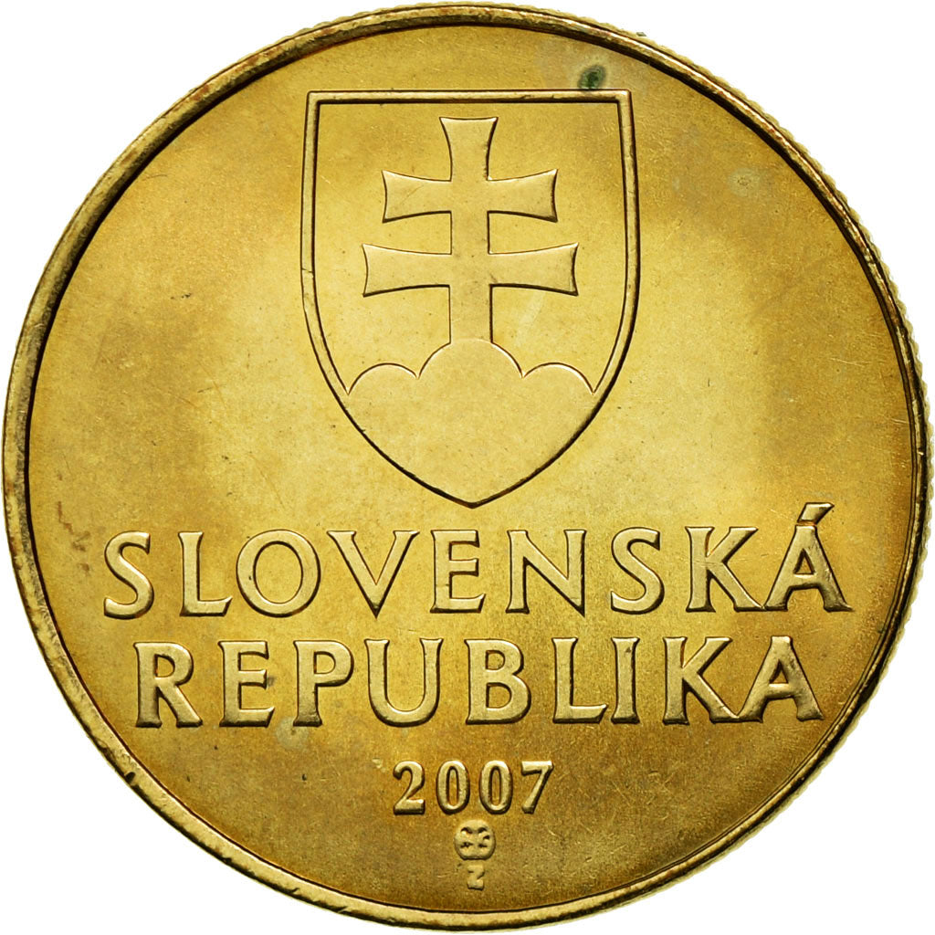 Munten, Slowakije, Koruna, 2007, ZF, Bronze Plated Steel, KM:12