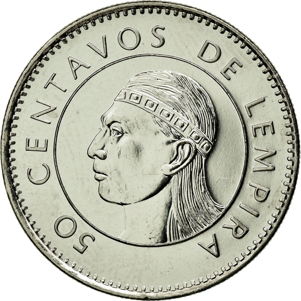 Coin, Honduras, 50 Centavos, 2005, MS(63), Nickel plated steel, KM:84a.2
