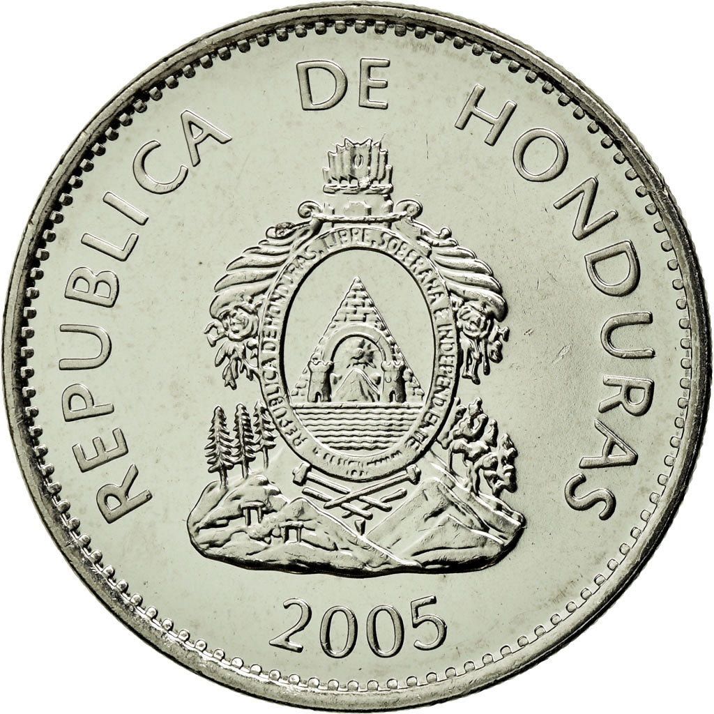 Coin, Honduras, 50 Centavos, 2005, MS(63), Nickel plated steel, KM:84a.2