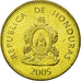 Moeda, Honduras, 5 Centavos, 2005, MS(63), Latão, KM:72.4