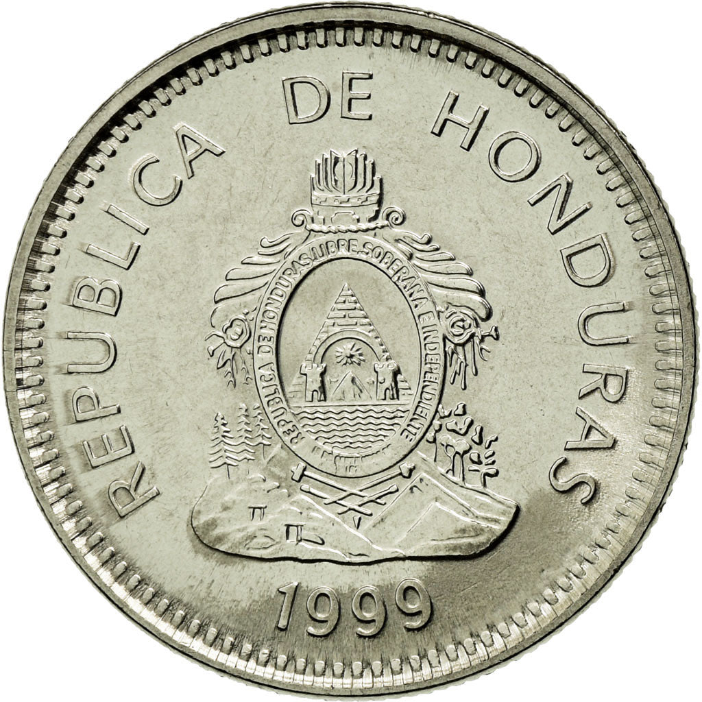 Moneda, Honduras, 20 Centavos, 1999, SC, Níquel chapado en acero, KM:83a.2