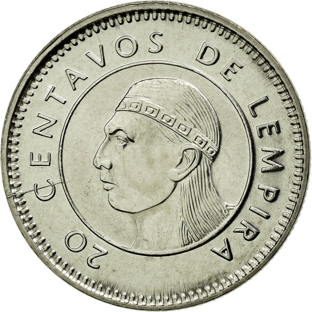 Moneda, Honduras, 20 Centavos, 1999, SC, Níquel chapado en acero, KM:83a.2