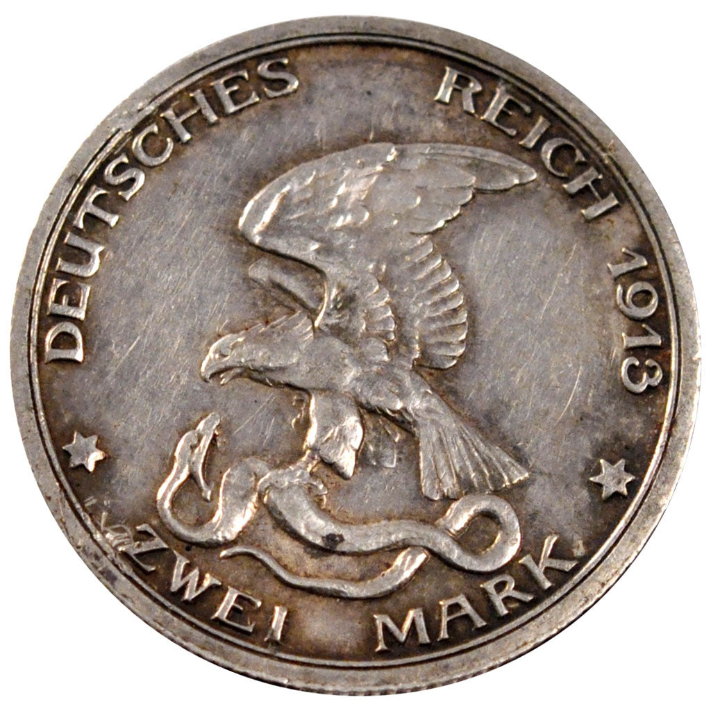 GERMAN STATES, 2 Mark, 1913, Berlin, KM #532, EF(40-45), Silver, 28, 11.14