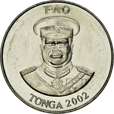 Coin, Tonga, King Taufa'ahau Tupou IV, 20 Seniti, 2002, MS(63), Nickel plated