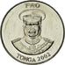 Coin, Tonga, King Taufa'ahau Tupou IV, 20 Seniti, 2002, MS(63), Nickel plated