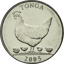 Coin, Tonga, King Taufa'ahau Tupou IV, 5 Seniti, 2005, MS(63), Nickel plated