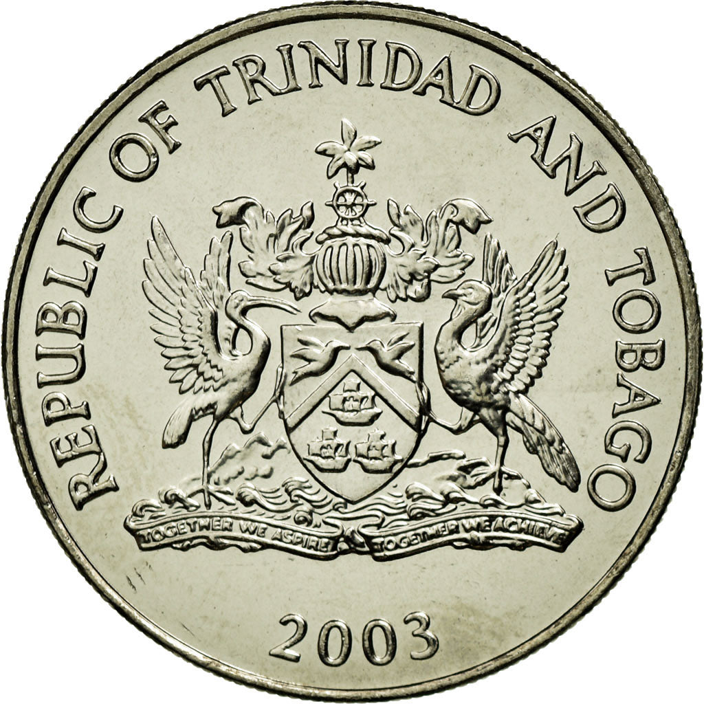 Coin, TRINIDAD & TOBAGO, 50 Cents, 2003, Franklin Mint, MS(63), Copper-nickel