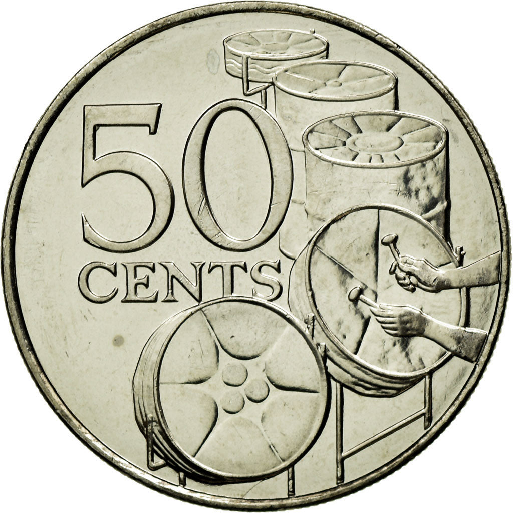Coin, TRINIDAD & TOBAGO, 50 Cents, 2003, Franklin Mint, MS(63), Copper-nickel