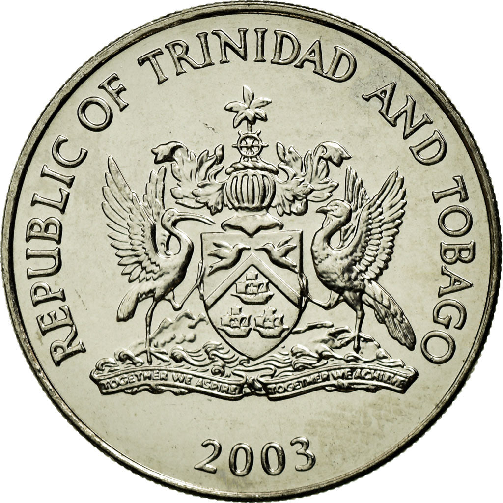 Coin, TRINIDAD & TOBAGO, 50 Cents, 2003, Franklin Mint, MS(63), Copper-nickel