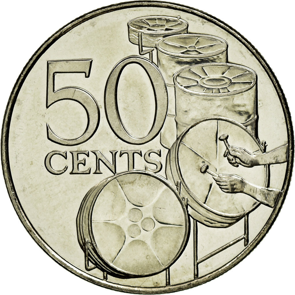 Coin, TRINIDAD & TOBAGO, 50 Cents, 2003, Franklin Mint, MS(63), Copper-nickel