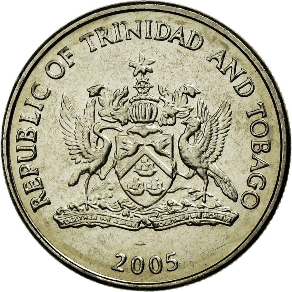 Coin, TRINIDAD & TOBAGO, 25 Cents, 2005, Franklin Mint, MS(63), Copper-nickel