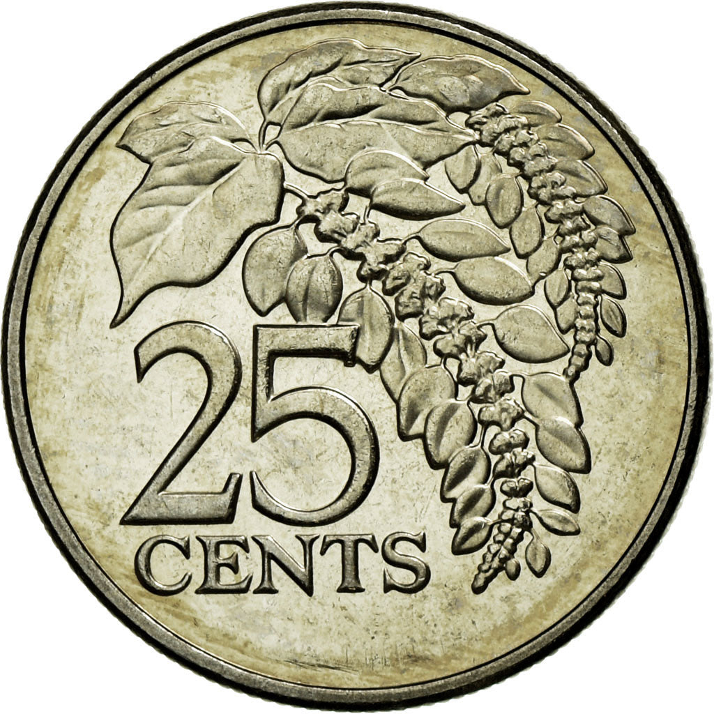 Coin, TRINIDAD & TOBAGO, 25 Cents, 2005, Franklin Mint, MS(63), Copper-nickel