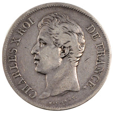 FRANCE, Charles X, 5 Francs, 1827, Lille, KM #728.13, VF(30-35), Silver,...