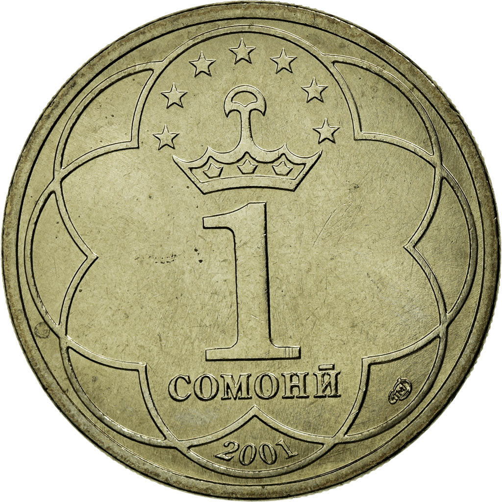 Coin, Tajikistan, Somoni, 2001, St. Petersburg, EF(40-45), Copper-Nickel-Zinc