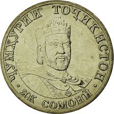 Moneta, Tagikistan, Somoni, 2001, St. Petersburg, BB, Rame-nichel-zinco, KM:7