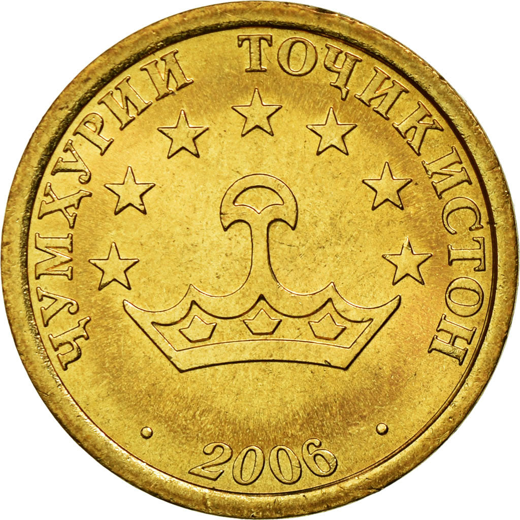 Munten, Tajikistan, 20 Drams, 2006, St. Petersburg, PR, Brass Clad Steel, KM:4.2