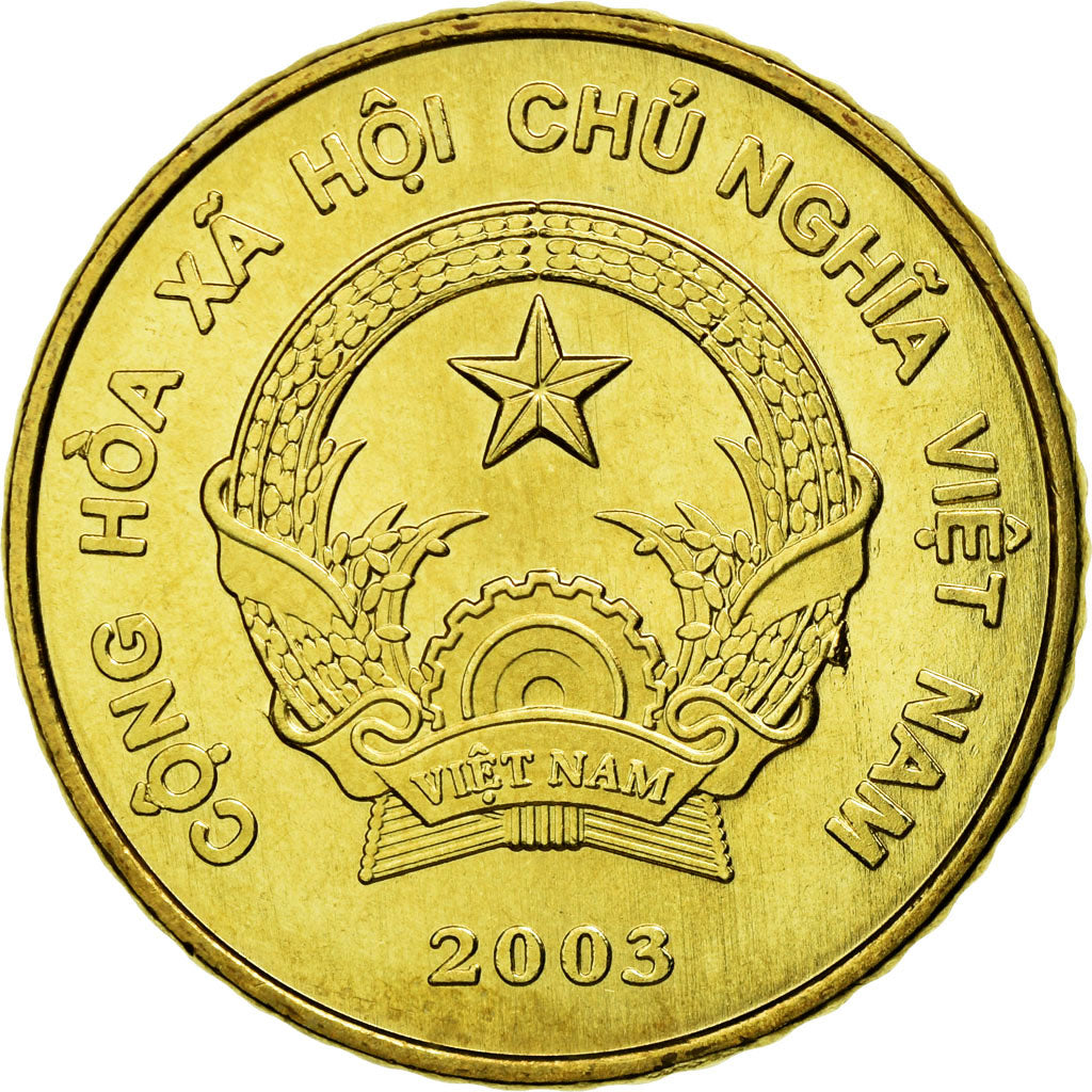 Coin, Vietnam, SOCIALIST REPUBLIC, 5000 Dông, 2003, Vantaa, MS(63), Brass