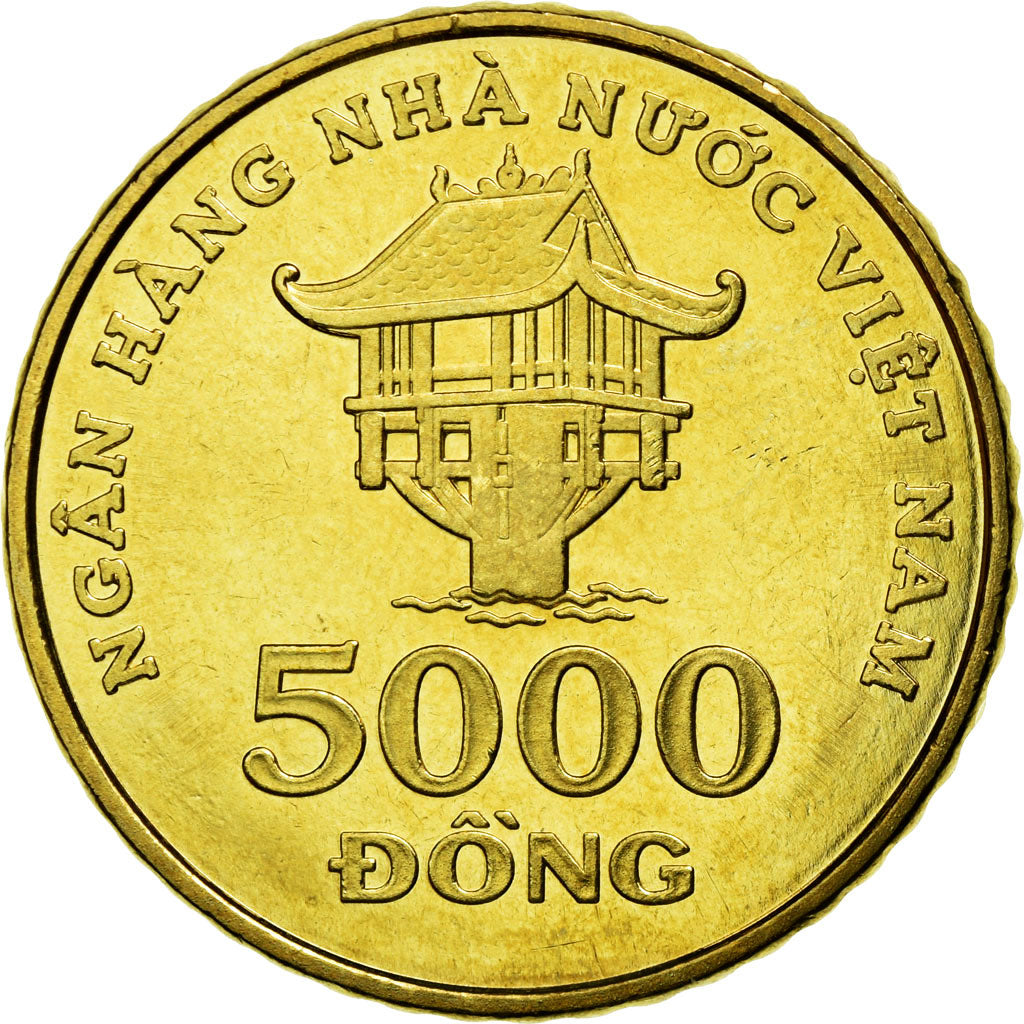 Coin, Vietnam, SOCIALIST REPUBLIC, 5000 Dông, 2003, Vantaa, MS(63), Brass