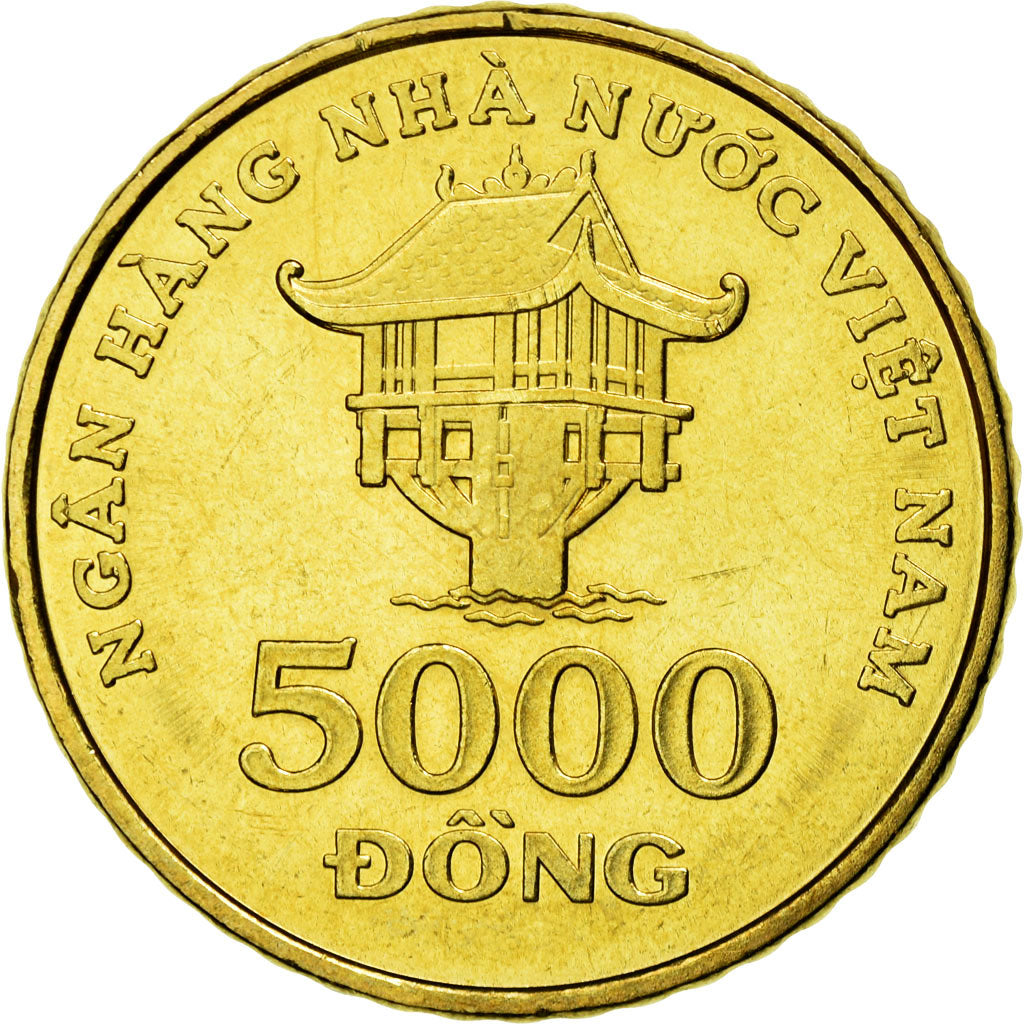 Coin, Vietnam, SOCIALIST REPUBLIC, 5000 Dông, 2003, Vantaa, MS(63), Brass