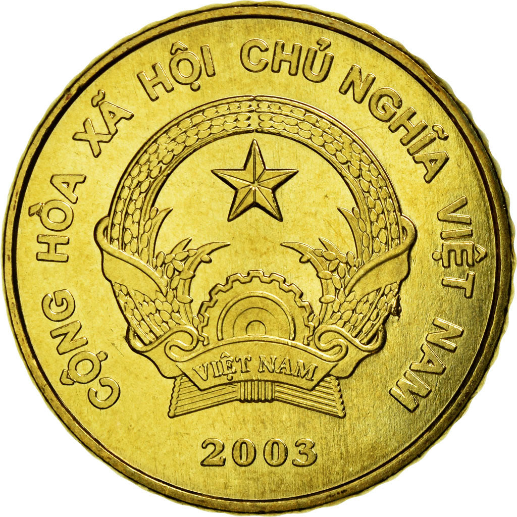 Coin, Vietnam, SOCIALIST REPUBLIC, 5000 Dông, 2003, Vantaa, MS(63), Brass