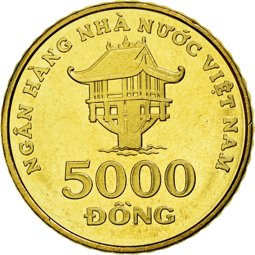 Coin, Vietnam, SOCIALIST REPUBLIC, 5000 Dông, 2003, Vantaa, MS(63), Brass