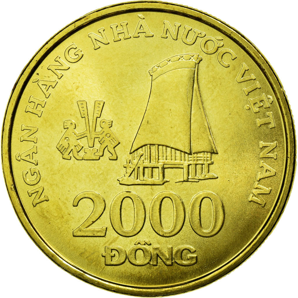 Coin, Vietnam, SOCIALIST REPUBLIC, 2000 Dông, 2003, Vantaa, MS(63), Brass