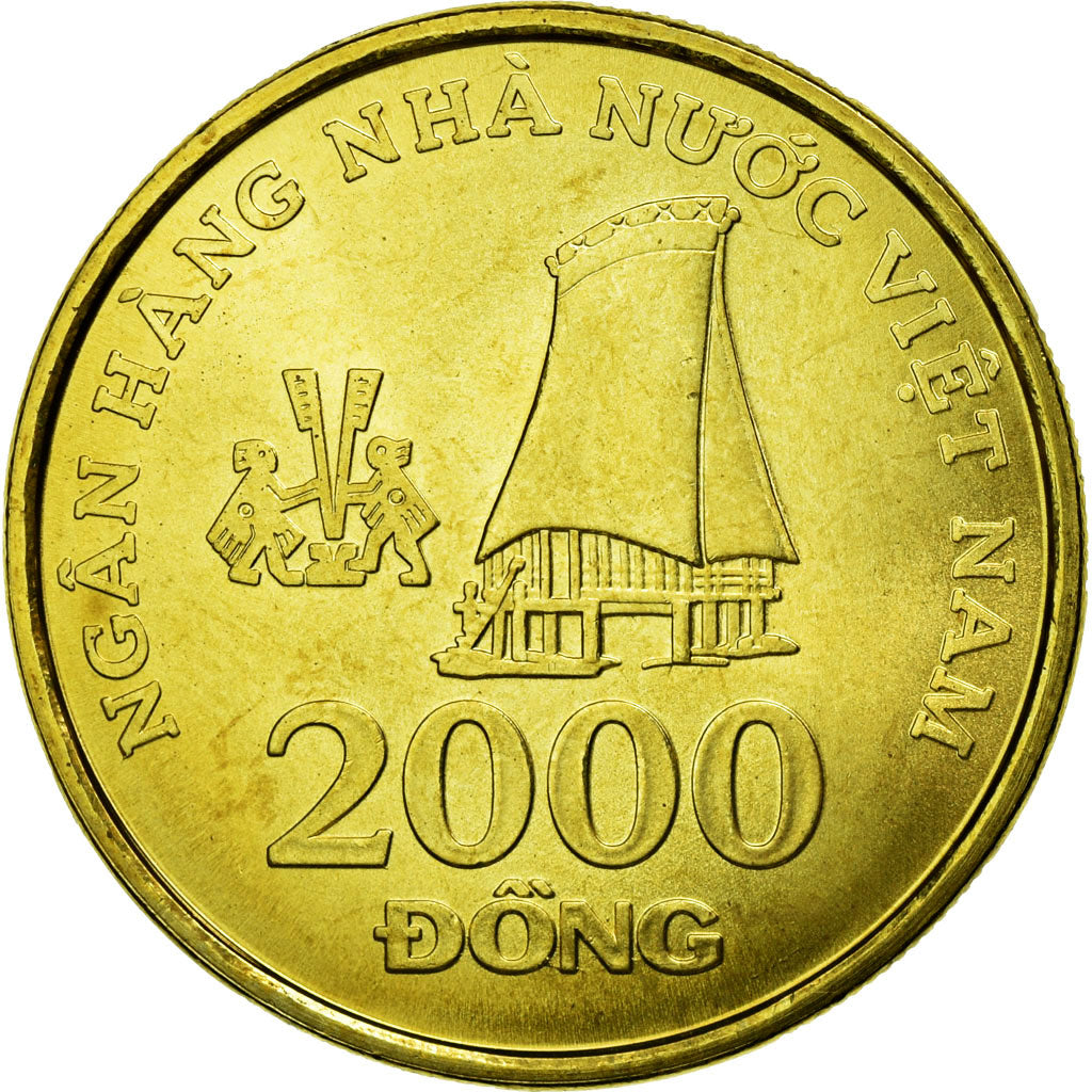 Coin, Vietnam, SOCIALIST REPUBLIC, 2000 Dông, 2003, Vantaa, MS(63), Brass