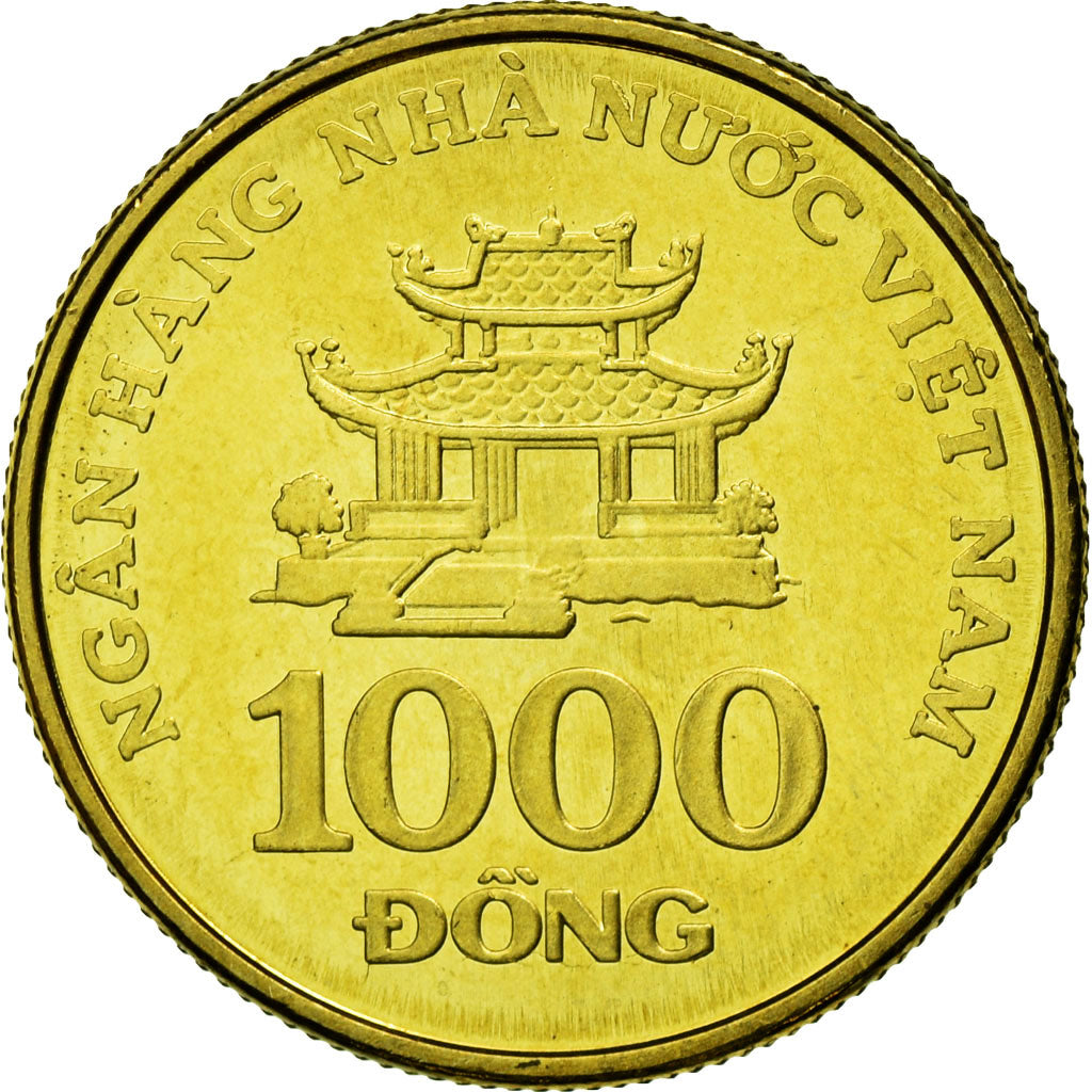 Coin, Vietnam, SOCIALIST REPUBLIC, 1000 Dông, 2003, Vantaa, MS(63), Brass