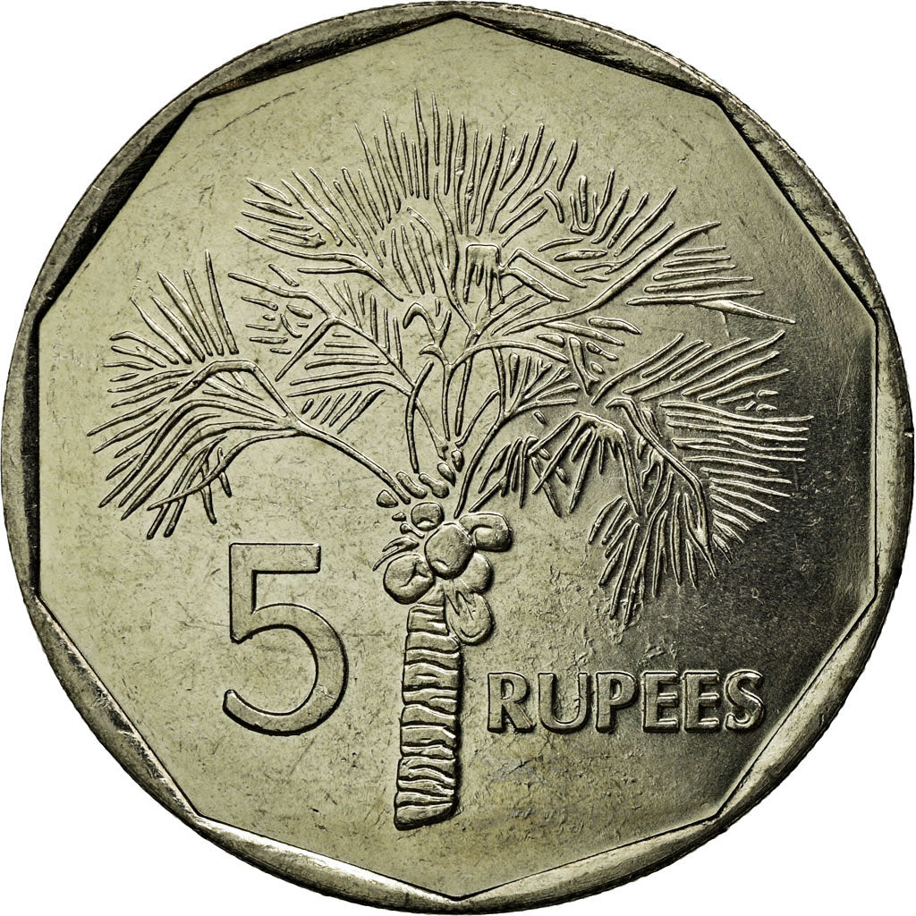 Coin, Seychelles, 5 Rupees, 2000, British Royal Mint, MS(63), Copper-nickel