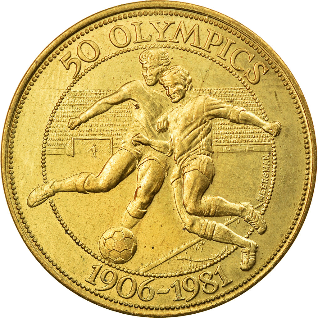 France, Médaille, 50 Olympics, Football, Sports & leisure, 1981, TTB+