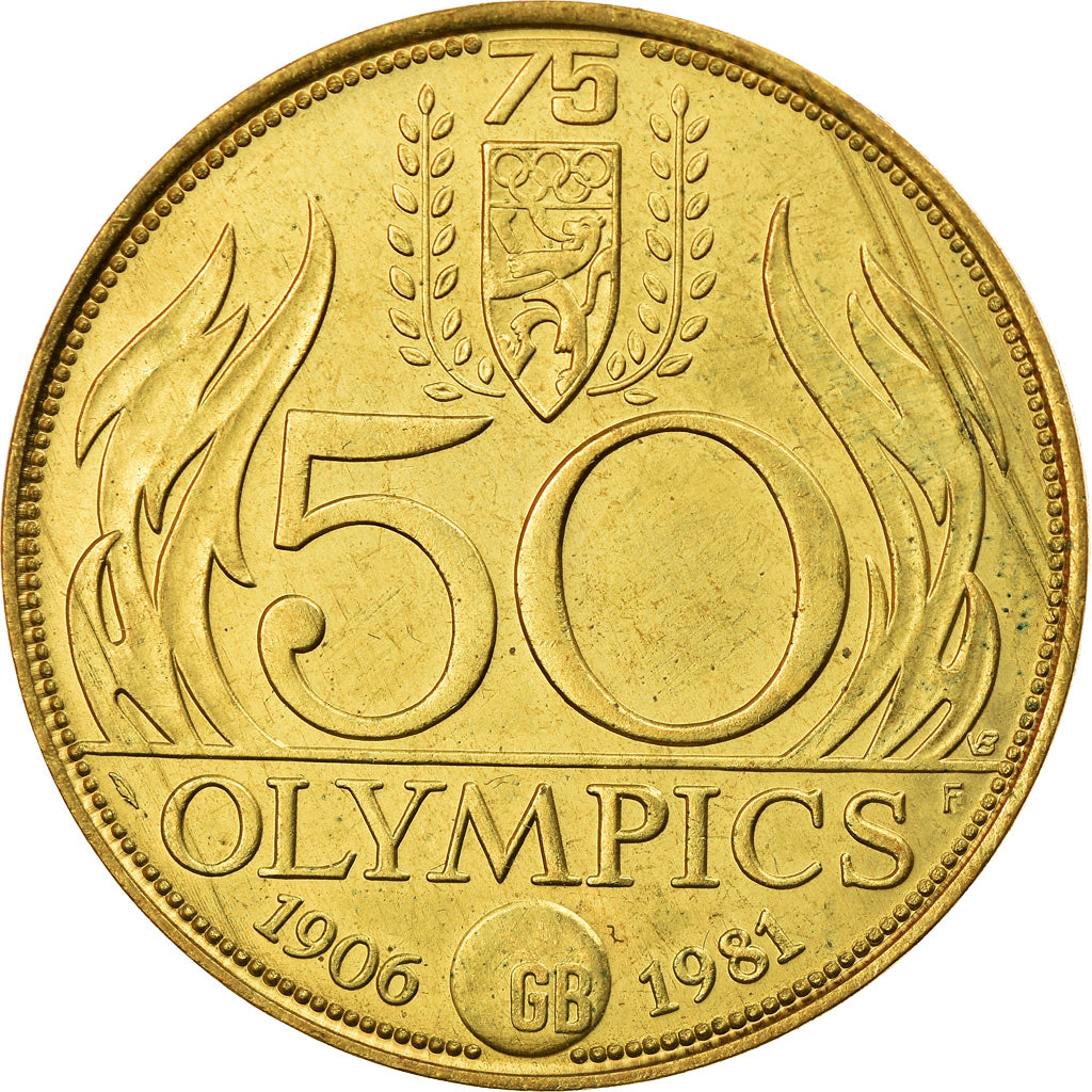 France, Médaille, 50 Olympics, Football, Sports & leisure, 1981, TTB+