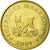 Coin, Macedonia, European lynx, 5 Denari, 2001, MS(63), Brass, KM:4