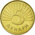 Coin, Macedonia, European lynx, 5 Denari, 2001, MS(63), Brass, KM:4