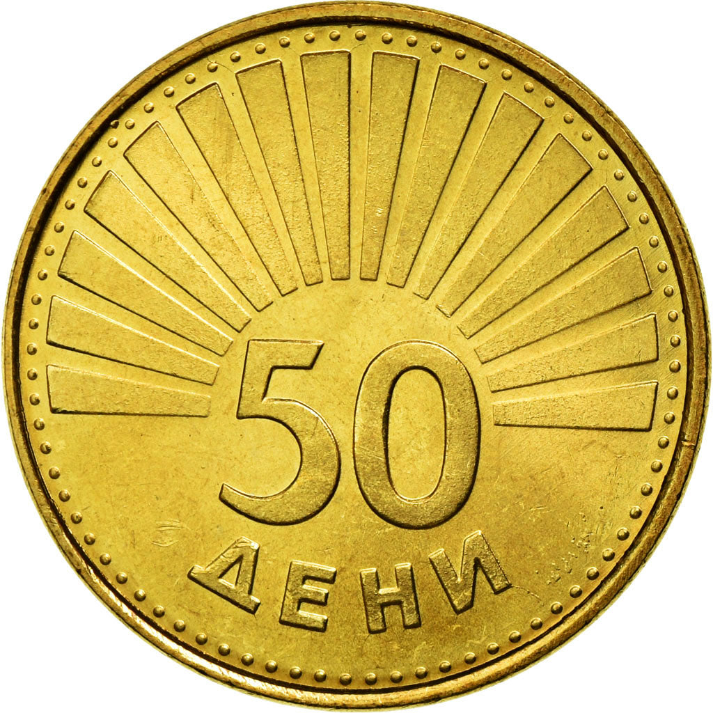 Coin, Macedonia, 50 Deni, 1993, MS(63), Brass, KM:1