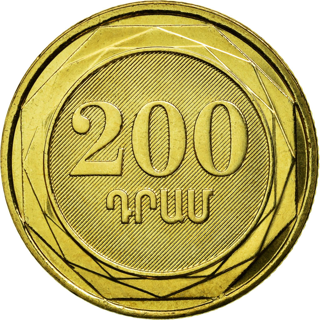 Moeda, Arménia, 200 Dram, 2003, MS(63), Latão, KM:96